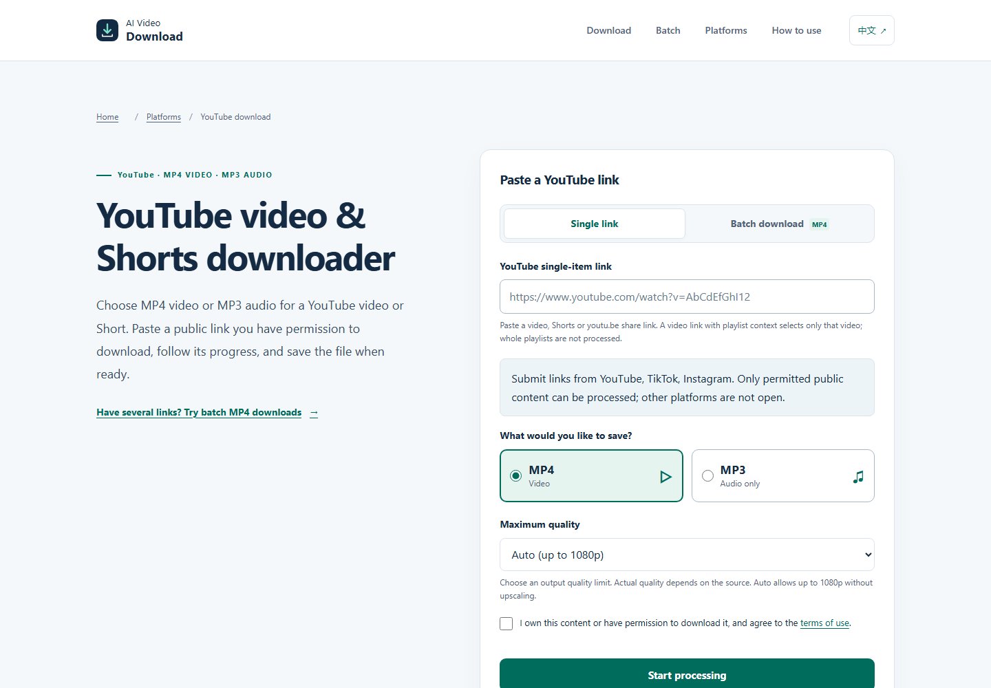 AI Video Download product screenshot 1