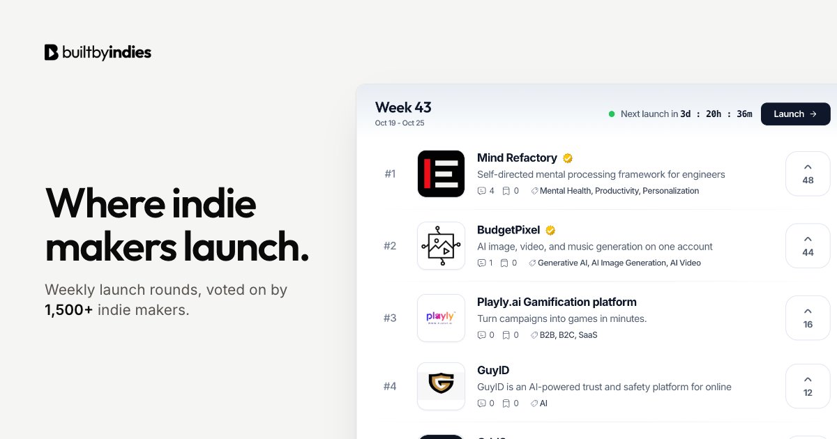 BuiltByIndies product screenshot 1
