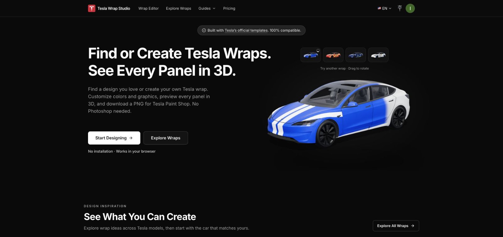 Tesla Wrap Studio product screenshot 1