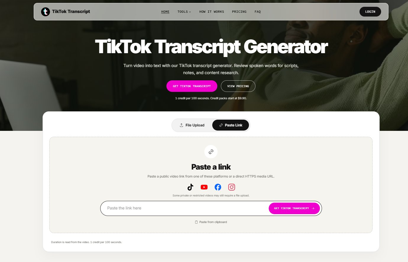 TikTok Transcript product screenshot 1