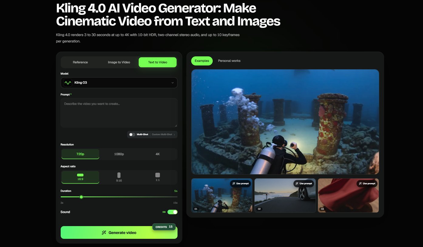 Kling 4.0 Video product screenshot 1