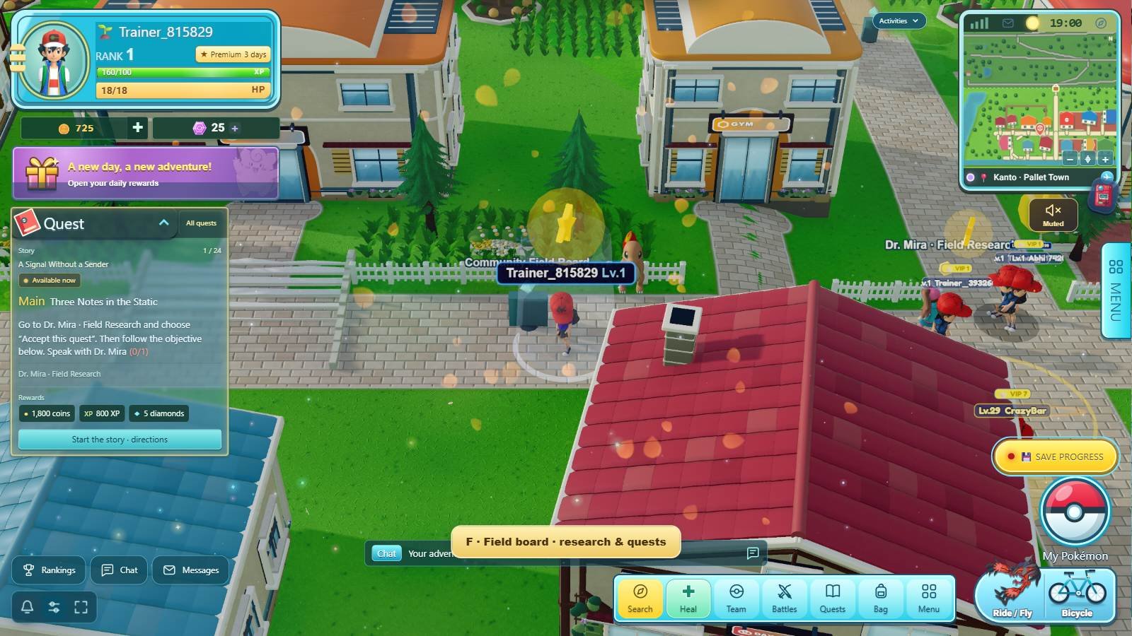 Pokémon World — unofficial browser fan MMO product screenshot 1